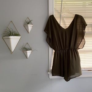Olive summer open v romper